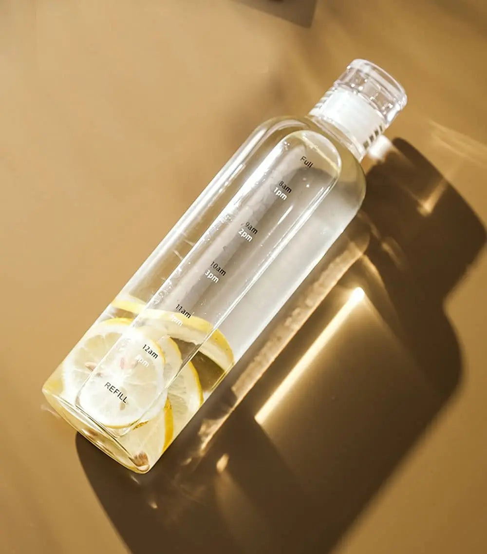 1Pc 500Ml/17Oz Clear Leakproof Water Bottle with Time Scale, Portable Simple Lightweight Water Cup, Suitable for Daily Life, Out