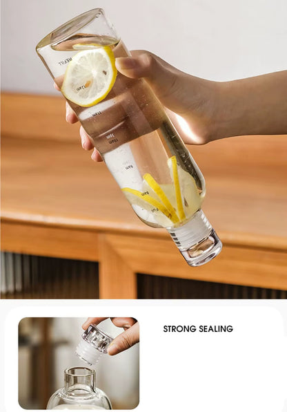 1Pc 500Ml/17Oz Clear Leakproof Water Bottle with Time Scale, Portable Simple Lightweight Water Cup, Suitable for Daily Life, Out